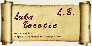 Luka Borotić vizit kartica
